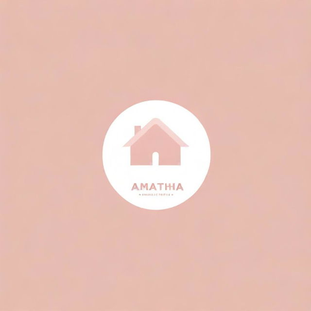 Create a logo with the name 'Samantha Homestyle Atchara'. It should incorporate a charming, homely aesthetic with pink shades as the primary color palette.