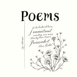 A book cover design for a collection of poems, featuring a hand-drawn illustration that evokes deep emotional resonance for readers