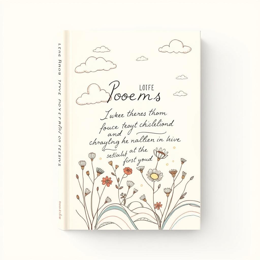 A book cover design for a collection of poems, featuring a hand-drawn illustration that evokes deep emotional resonance for readers