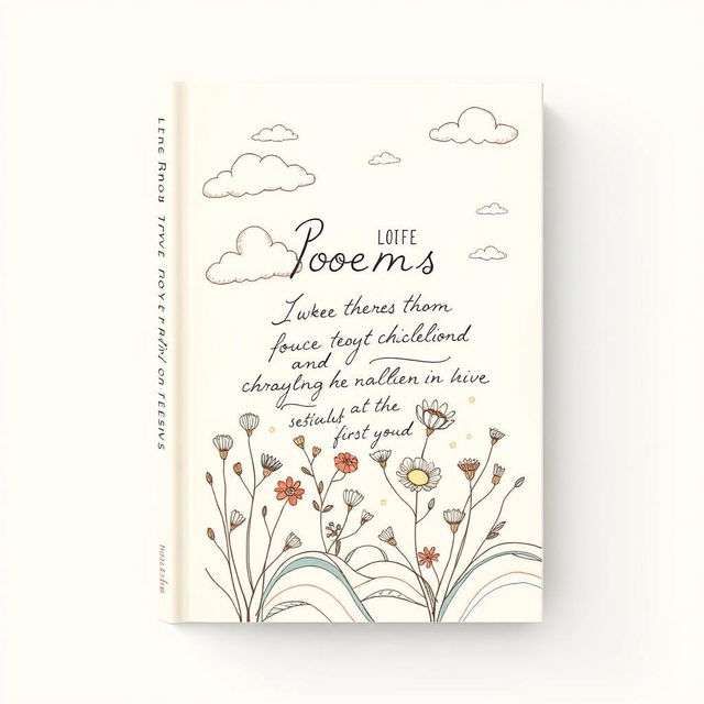 A book cover design for a collection of poems, featuring a hand-drawn illustration that evokes deep emotional resonance for readers