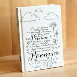 A book cover design for a collection of poems, featuring a hand-drawn illustration that evokes deep emotional resonance for readers