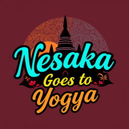 A creative logo design for a shirt featuring the phrase 'Nesaka Goes to Yogya'