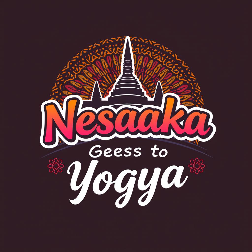 A creative logo design for a shirt featuring the phrase 'Nesaka Goes to Yogya'