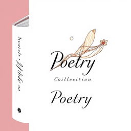 A book cover design for a poetry collection, featuring a hand-drawn illustration that captures the essence of poetry without the use of flowers