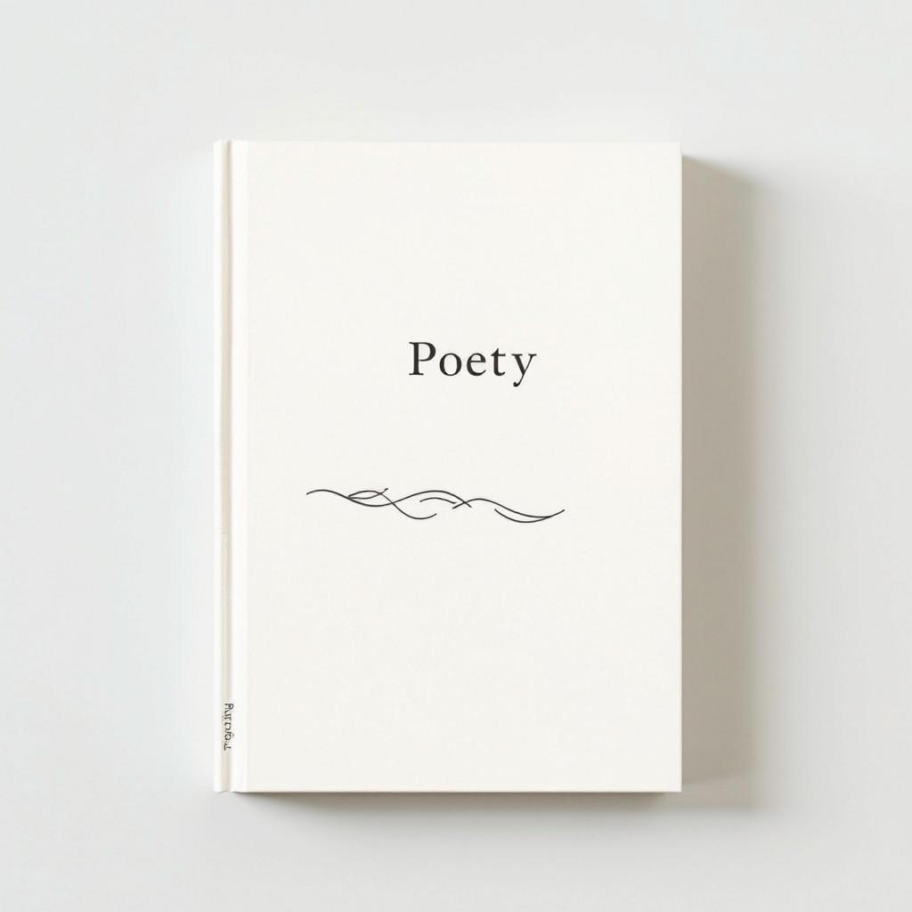 A book cover design for a poetry collection, featuring a simple and elegant image that captures the essence of poetry