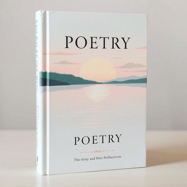 A book cover design for a poetry collection, featuring a poetic and philosophical image that evokes deep thoughts and reflections