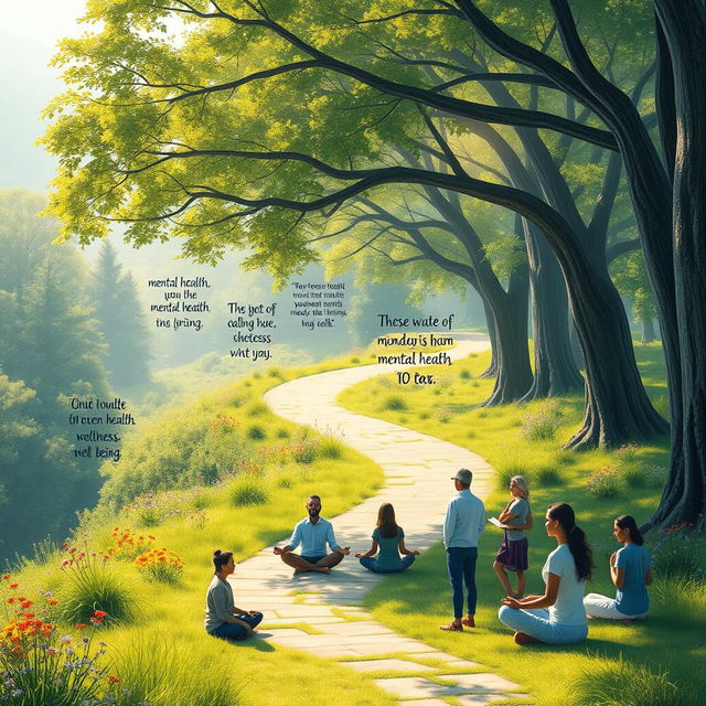 A serene and inviting scene depicting an introduction to mental health as a journey towards well-being