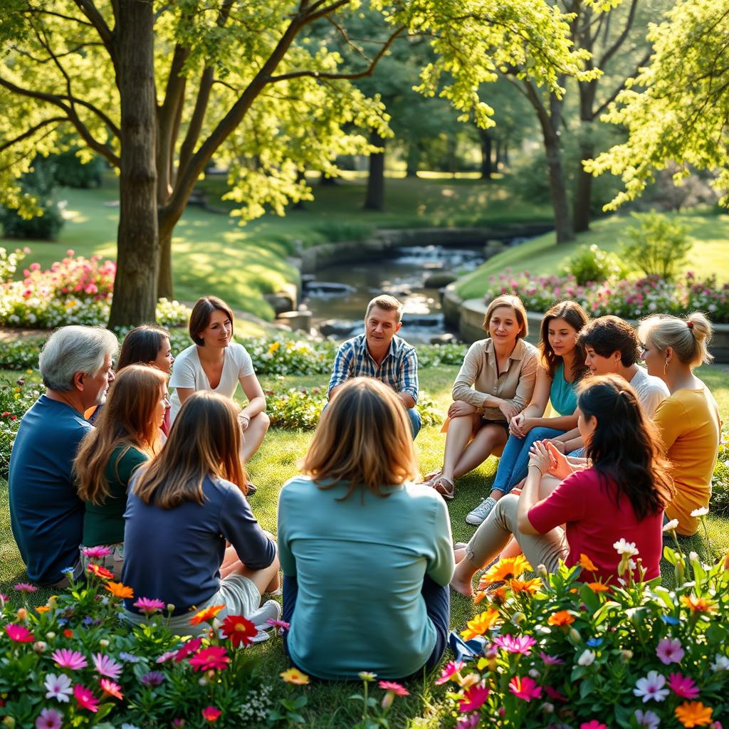 A serene and tranquil scene representing mental health awareness