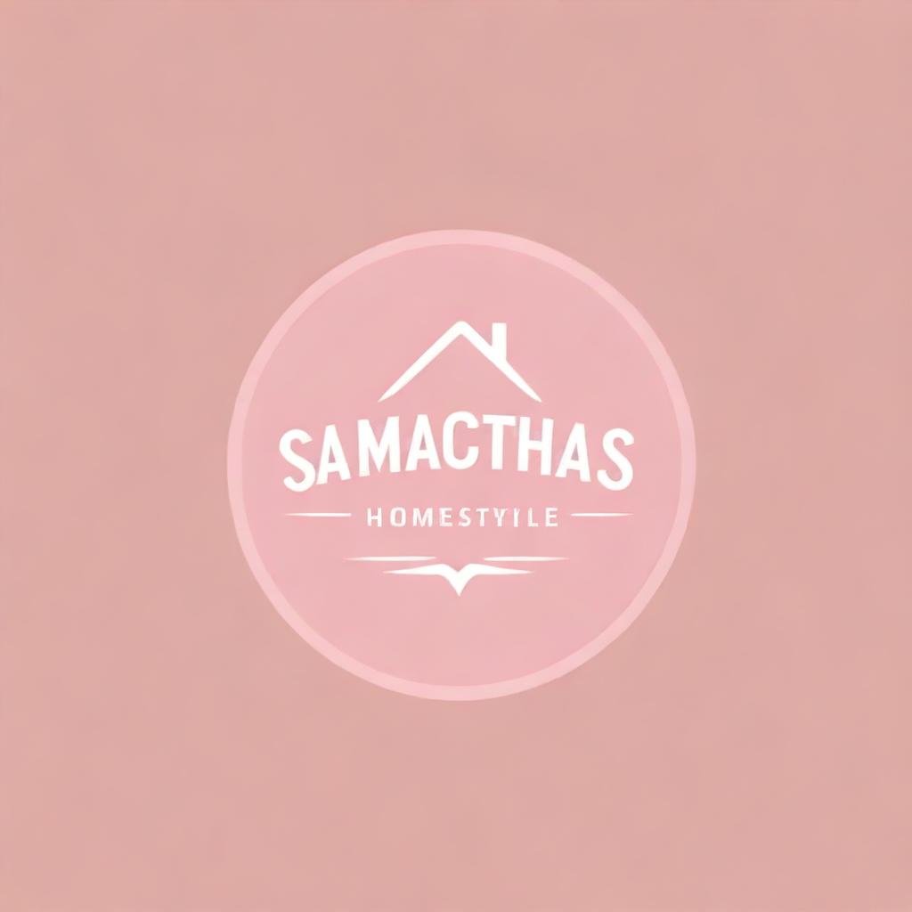 Design a logo with text that says 'Samantha's Homestyle Atchara' in bold, visually appealing font. The main color theme should be various shades of pink. Incorporate elements relating to homestyle atchara for a personalized touch.