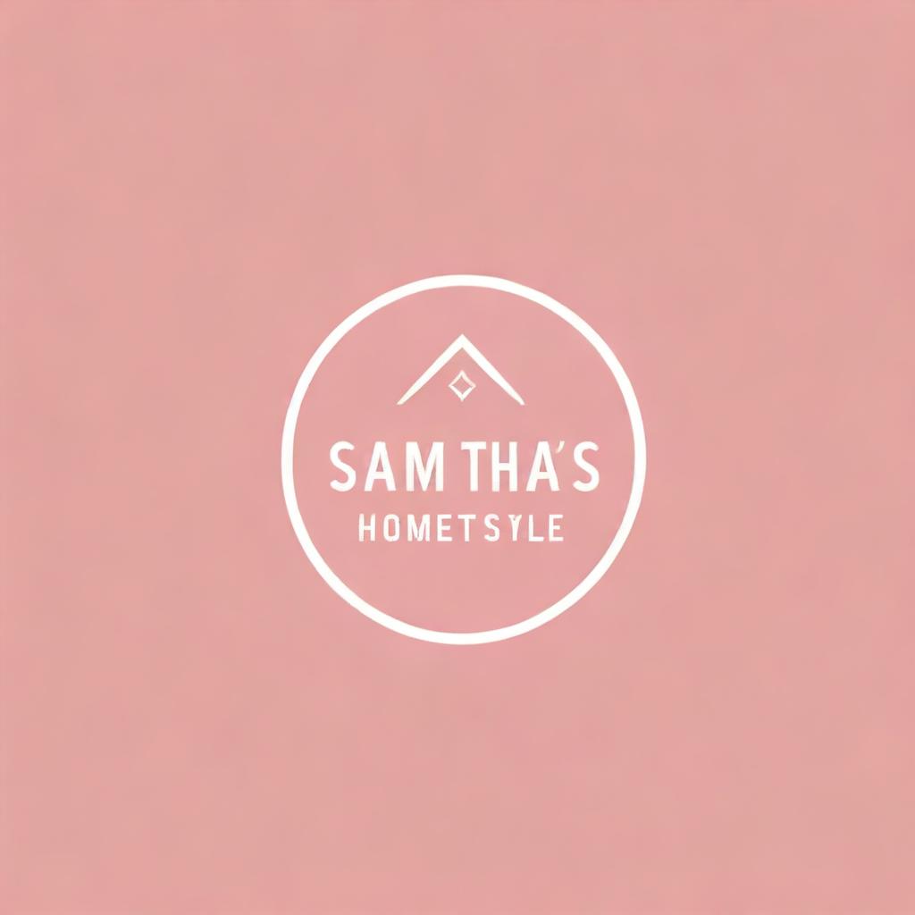 Design a logo with text that says 'Samantha's Homestyle Atchara' in bold, visually appealing font. The main color theme should be various shades of pink. Incorporate elements relating to homestyle atchara for a personalized touch.