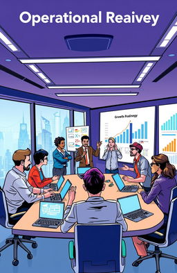 A colorful and dynamic illustration representing operational readiness in a corporate setting