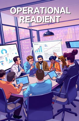 A colorful and dynamic illustration representing operational readiness in a corporate setting