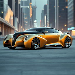 An exotic supercar that innovatively merges the classic 1939 Chevrolet Coupe widebody with elements of a futuristic BMW SUV