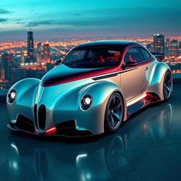 An exotic supercar that seamlessly combines the vintage appeal of a 1939 Chevrolet Coupe widebody with the innovative design of a futuristic BMW SUV