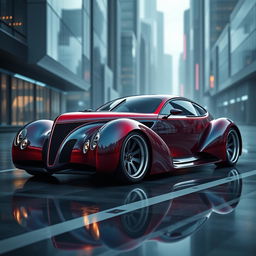 An exotic supercar design that combines the iconic 1939 Chevrolet Coupe widebody with the sleek, advanced aesthetics of a futuristic BMW SUV