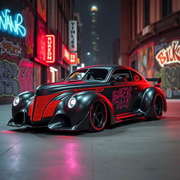 An exotic supercar that creatively fuses the vintage 1939 Chevrolet Coupe widebody with the edgy, futuristic aesthetic of a punk-styled BMW SUV