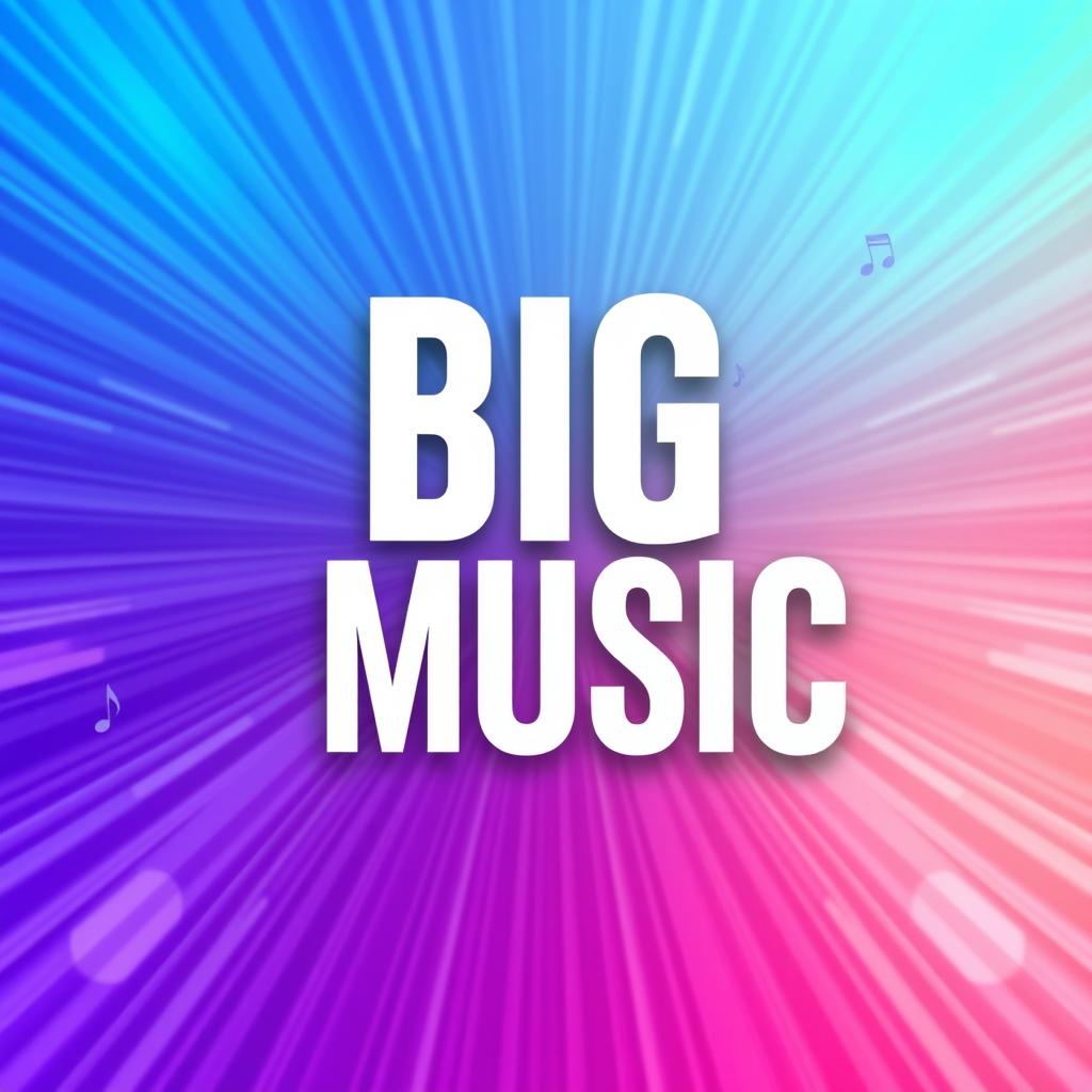 The words 'BIG MUSIC' written in bold, stylized typography in pure white color