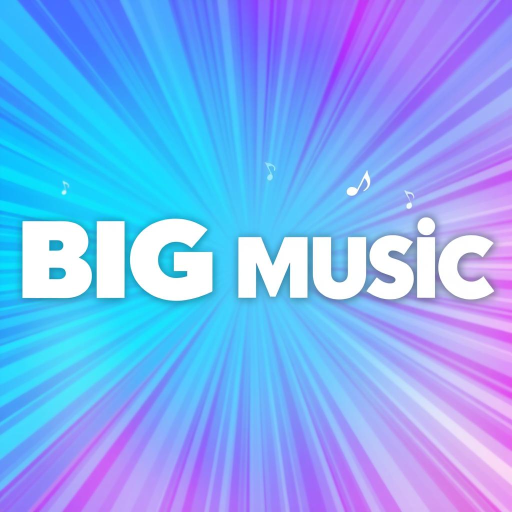 The words 'BIG MUSIC' written in bold, stylized typography in pure white color