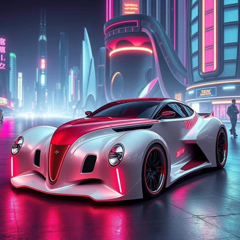 An avant-garde exotic supercar that seamlessly merges the classic design of a 1939 Chevrolet Coupe widebody with the futuristic, innovative features of a BMW SUV