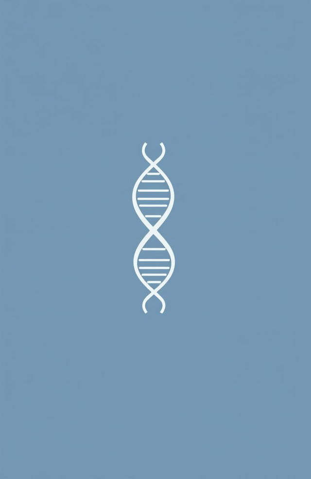 A simple and clear biotechnology-themed logo design featuring a gray-blue background