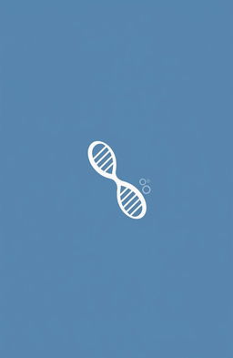 A simple and clear biotechnology-themed logo design featuring a gray-blue background