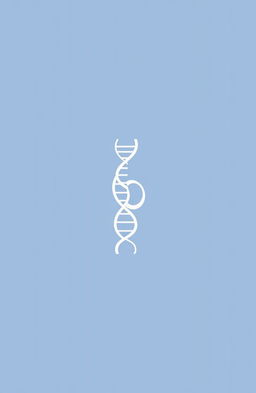 A simple and clear biotechnology-themed logo design featuring a gray-blue background