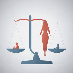 Illustrate decision making under risk, using imagery of a person weighing scale with options on both sides, one representing potential rewards and the other potential risks.