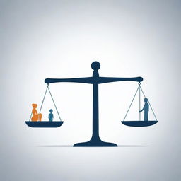 Illustrate decision making under risk, using imagery of a person weighing scale with options on both sides, one representing potential rewards and the other potential risks.