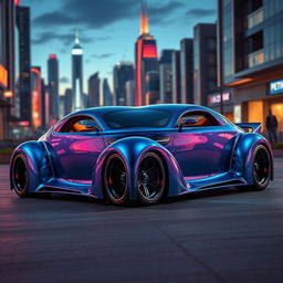 A stunning supercar that beautifully fuses the classic design elements of a 1939 Chevrolet Coupe with a widebody silhouette and the sleek, futuristic aesthetics of high-performance BMW avant-garde styling