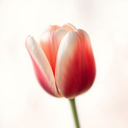 A beautifully soft and ethereal image of a faint tulip, slightly blurred or rendered in a watercolor style