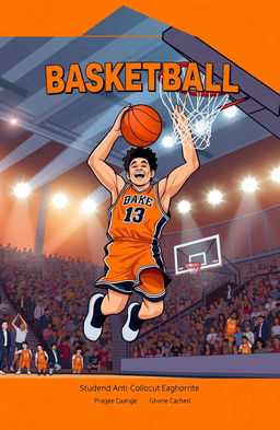 A dynamic basketball-themed cover for a project, featuring a vibrant illustration of a basketball player dunking a ball into a hoop with an energetic expression