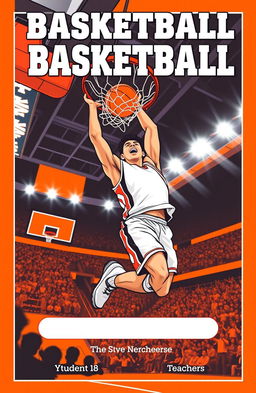 A dynamic basketball-themed cover for a project, featuring a vibrant illustration of a basketball player dunking a ball into a hoop with an energetic expression