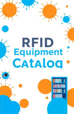 A modern and clean catalog cover design dedicated to RFID equipment, featuring a bright and inviting layout