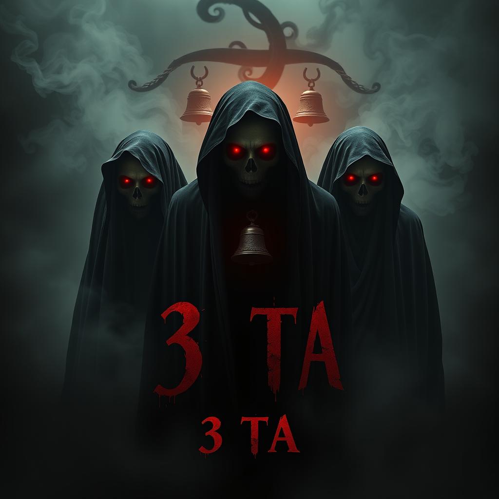 A cinematic horror movie poster titled '3 TA'