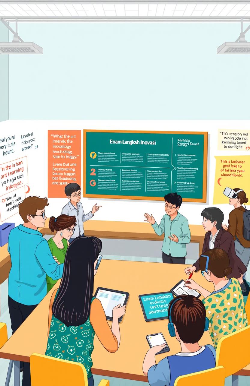 A visually engaging illustration depicting the concept of innovation in technology-based learning