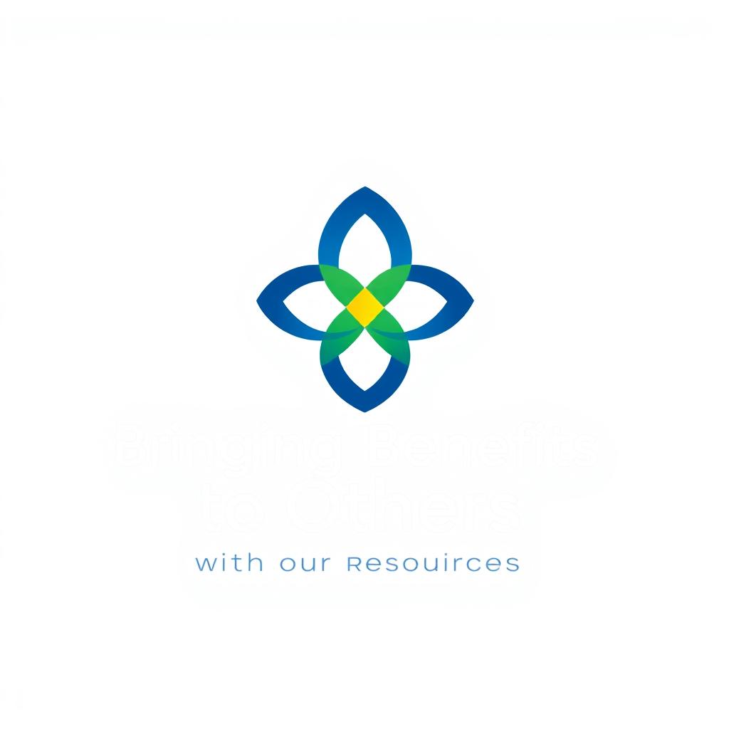 A modern and trendy logo design that embodies the theme 'Bringing Benefits to Others with All Our Resources'