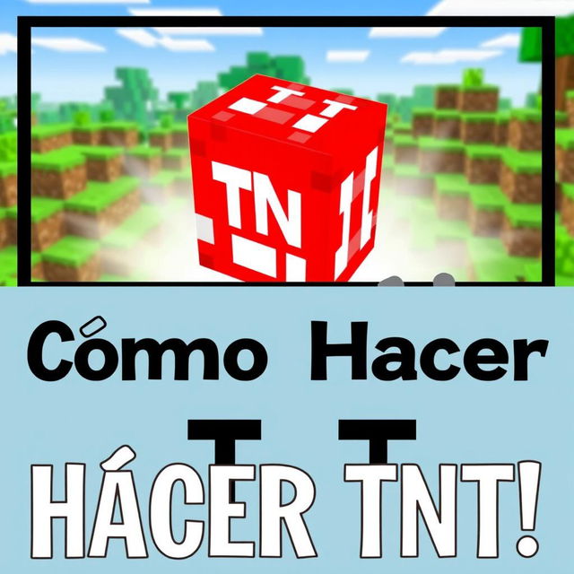 A vibrant and engaging YouTube thumbnail for a tutorial on how to create TNT in Minecraft