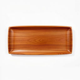 A beautifully crafted elegant rectangle wooden plate, showcasing intricate wood grain patterns and a polished finish