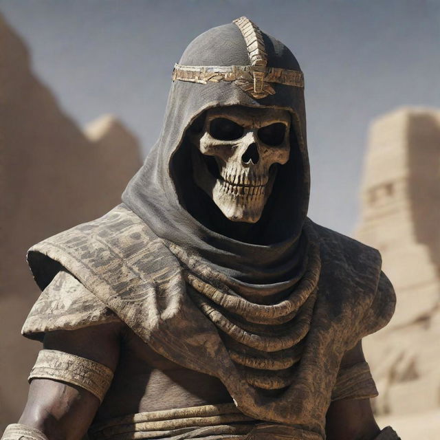 Call of Duty Ghost character donned in an ancient Egyptian God outfit, depicted in 4K HD detail