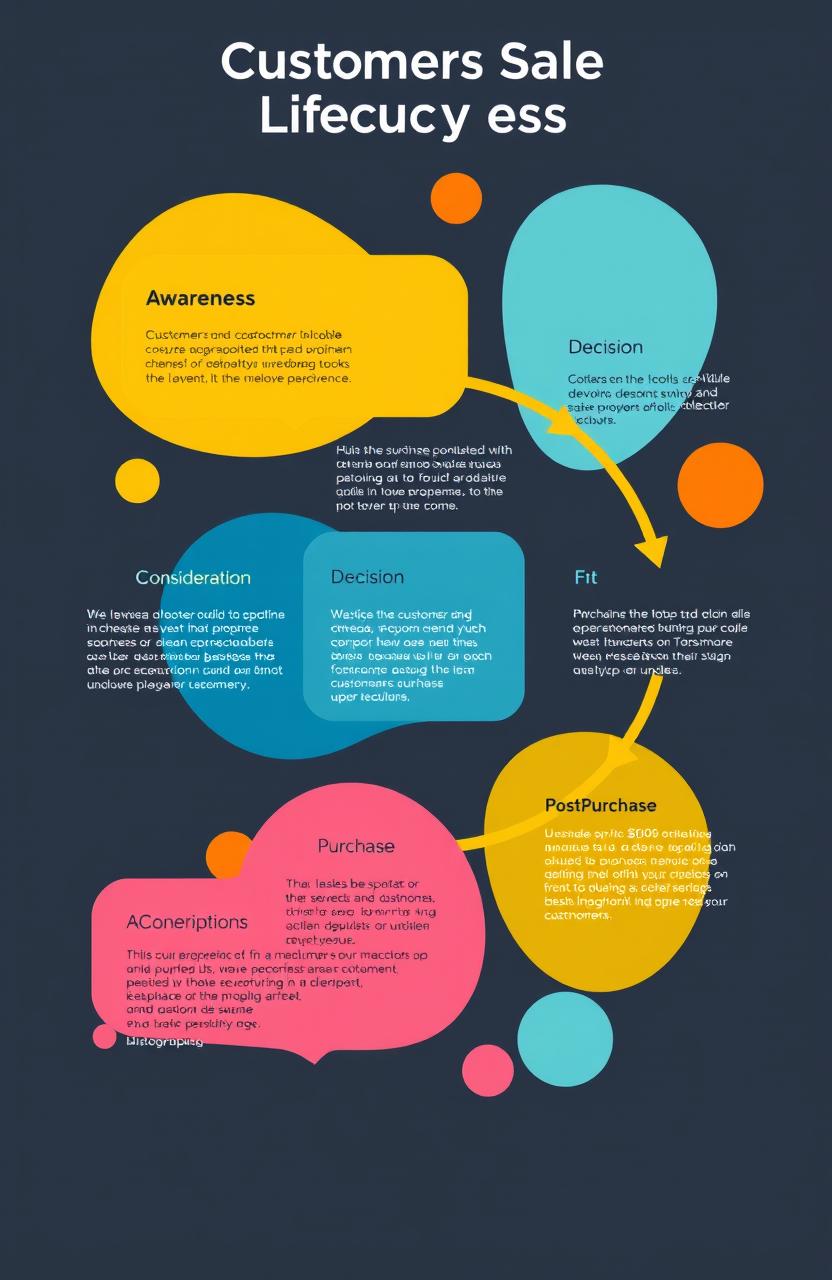 A visually engaging diagram showcasing the Customers Sales Lifecycle Process