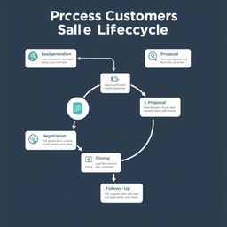 An informative flowchart illustrating the Process Customers Sales Lifecycle