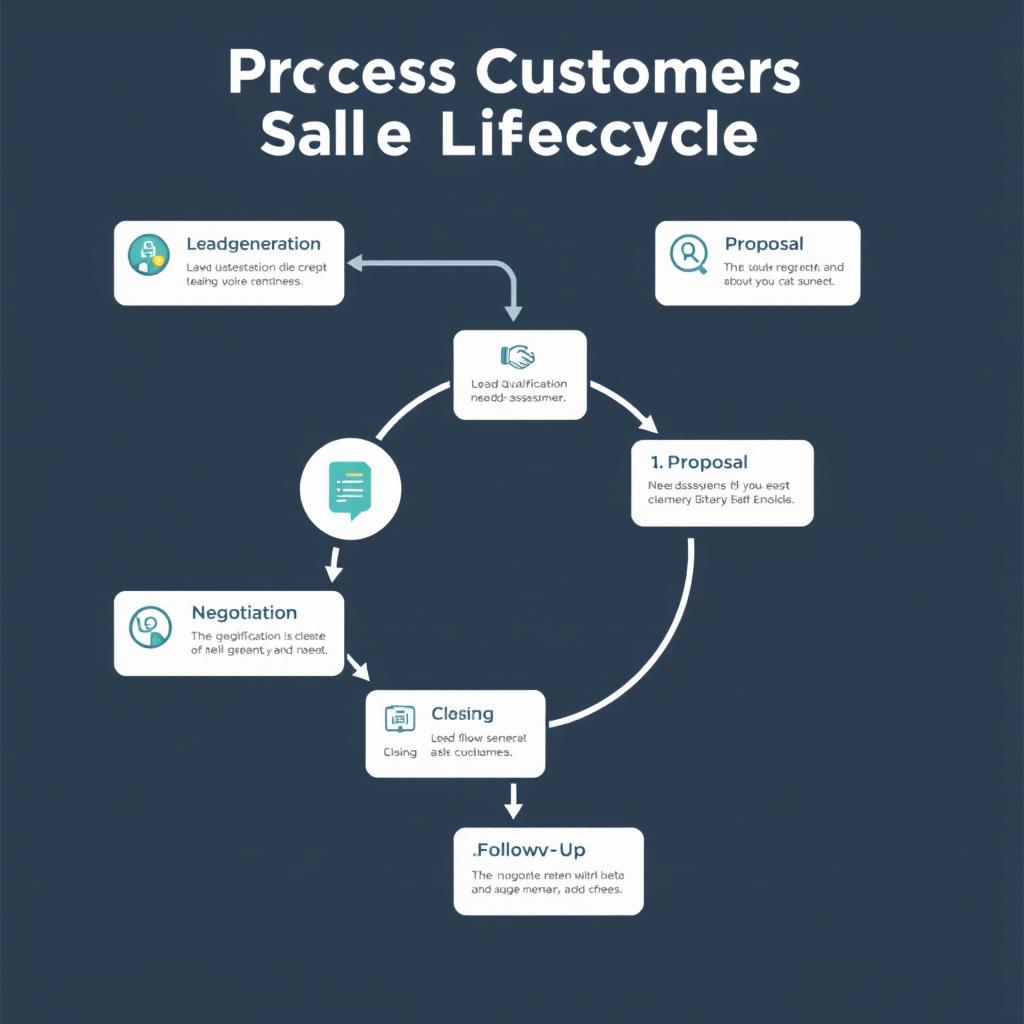 An informative flowchart illustrating the Process Customers Sales Lifecycle