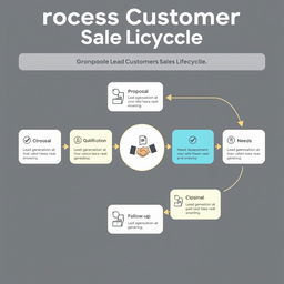 An informative flowchart illustrating the Process Customers Sales Lifecycle