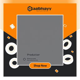 An Instagram image post template designed for 'Barbhaya Industries' to showcase products like masking tape, duct tapes, other adhesive tapes, and stretch films