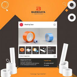 An Instagram image post template tailored for 'Barbhaya Industries', following the theme of their website