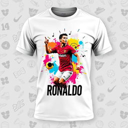 A beautifully designed t-shirt featuring an artistic tribute to Cristiano Ronaldo