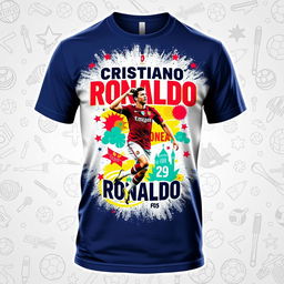 A beautifully designed t-shirt featuring an artistic tribute to Cristiano Ronaldo