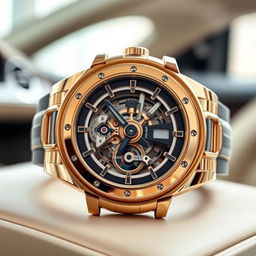 An exquisite Bugatti Timepiece, showcasing the stunning design of a Tourbillon watch