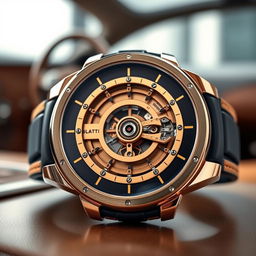 An exquisite Bugatti Timepiece, showcasing the stunning design of a Tourbillon watch