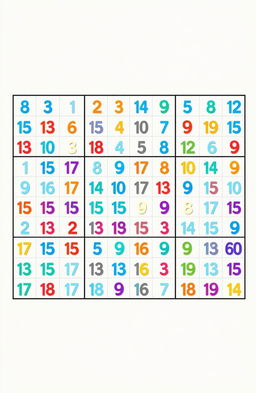 A detailed and vibrant illustration of a Sudoku puzzle grid